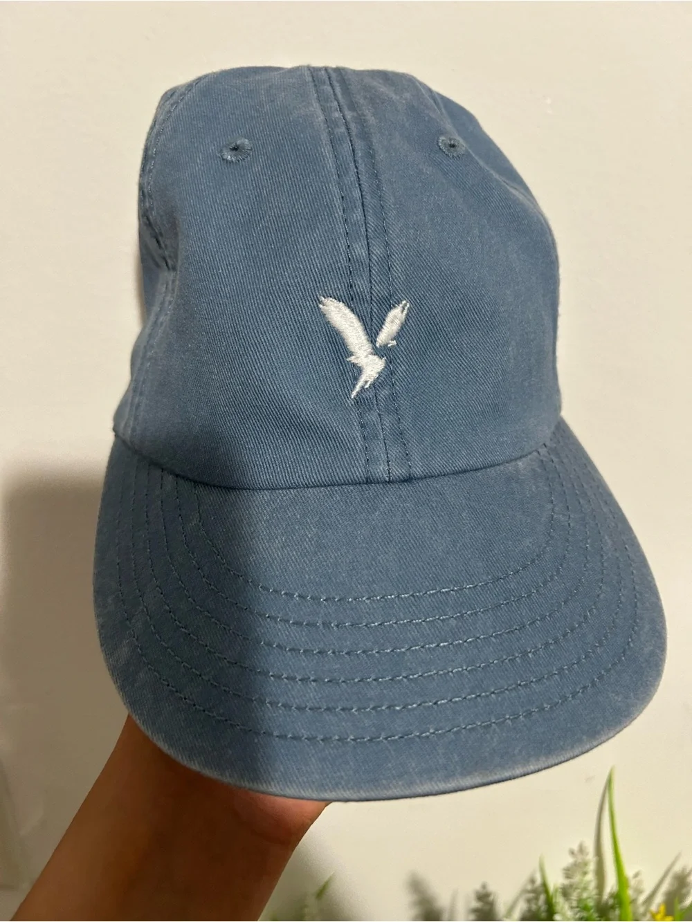 American Eagle Outfitters Light Blue Cap with White Logo